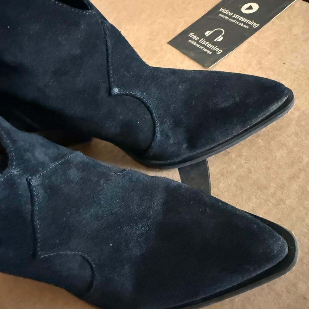 Jessica Simpson Western Bootie Black Zadie Pull On Suede Women’s 8.5 Cowgirl - Picture 8 of 11